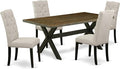 East West Furniture X677EL635-5 5 Piece Kitchen Table & Chairs Set Includes a by EastWestFurniture