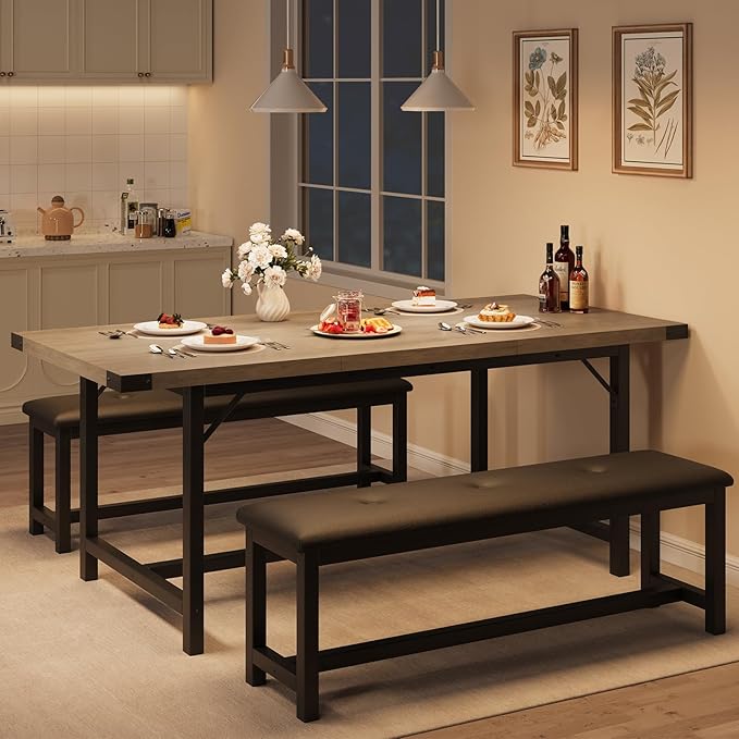 GarveeHome Dining Table Set for 4-6, Kitchen Table Set for Apartment, Small by GarveeHome