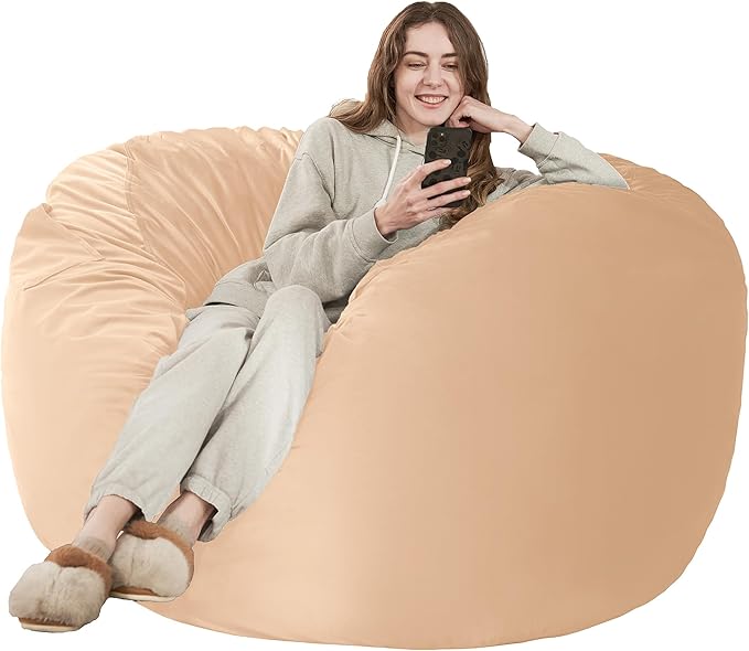 HABUTWAY Bean Bag Chair: Giant 6' Memory Foam Furniture Bean Bag Chair - 6Ft by HABUTWAYMakeYourLifeComfortable