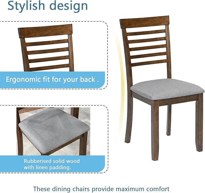 KEIKI 5-Piece Standard Height Dining Table Set - Image 6