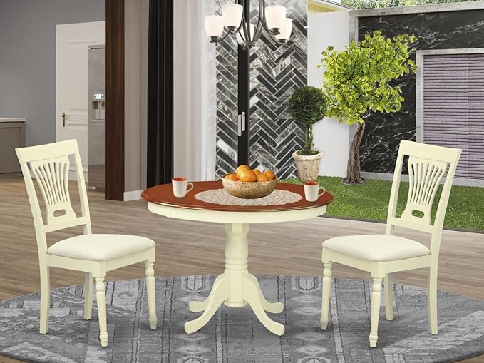 East West Furniture HLPL3-BMK-C 3 Piece Dining Room Furniture Set Contains a - Image 7