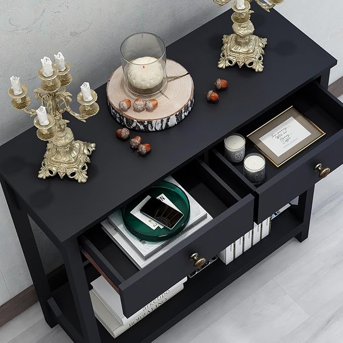 TaoHFE Black Console Table, 39.4"x11.8"x31.5" - Image 6