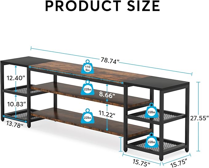Tribesigns 78 Inch TV Stand for TVs up to 85 Inch, Media Entertainment Center - Image 7