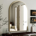 HARRITPURE Arched Wall Mirror 24"x36" – Gold Metal Frame Vanity Mirrors by HARRITPUREHome