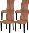 VECELO Upholstered Dining Chairs Set of 4, Modern PU Leather Accent Parsons by VECELO