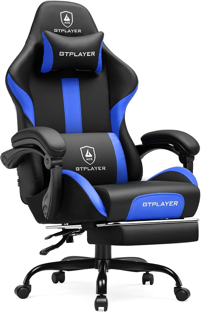 GTRACING Gaming Chair with Foot Rest & Pocket Spring Cushion, Ergonomic High by GtracingDirect