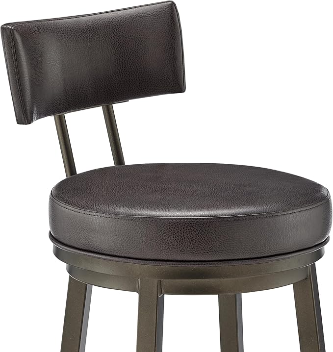 Armen Living Dalza Swivel Counter or Bar Stool in Mocha Finish - Image 8