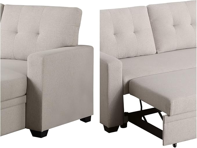 L-Shape Sofa Bed, Pull Out Sleeper Sofa - Image 4