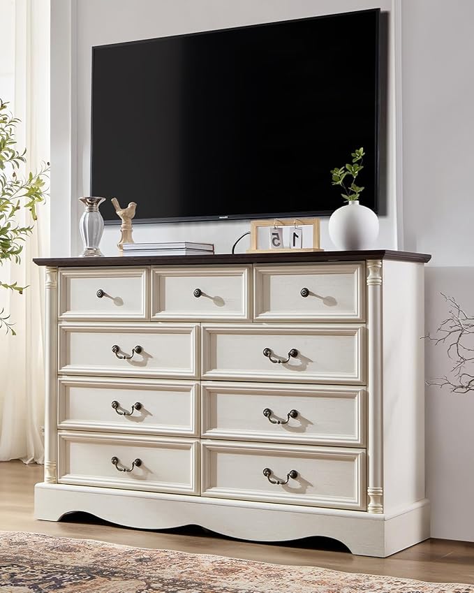 Farmhouse 9 Drawers Dresser for Bedroom - Image 7
