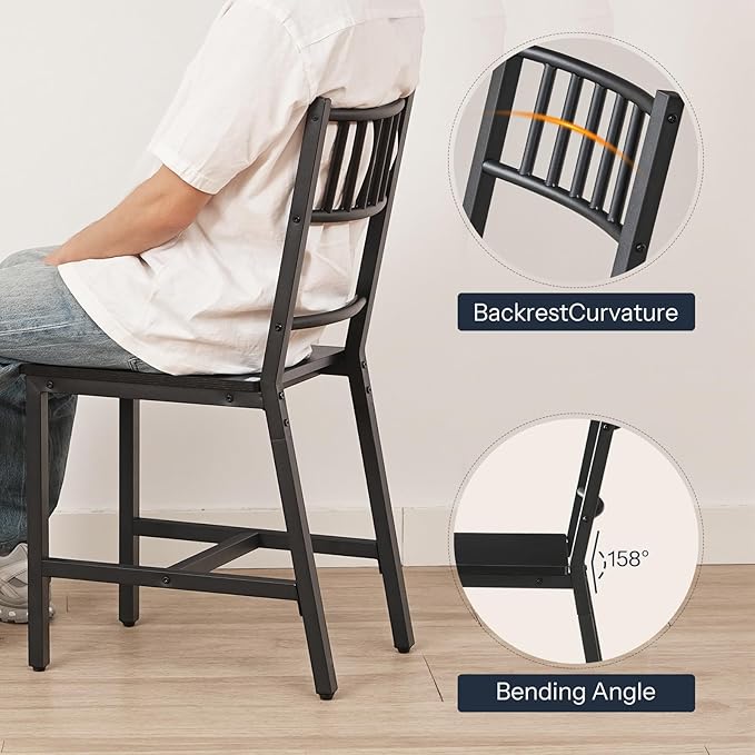 HOOBRO Kitchen Chairs Set of 2, Wooden Dining Room Chairs - Image 5