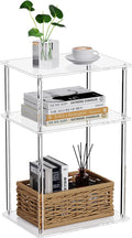 Clear Acrylic Side Table, 3-Tier End Table by Bkemiy