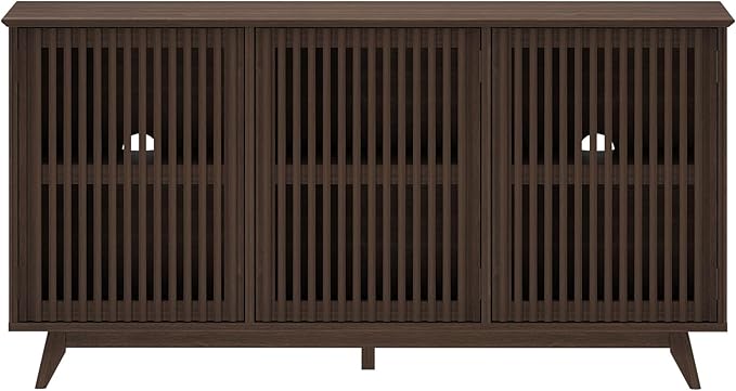 Plank+Beam Mid-Century Modern Wood TV Stand, Three Door Solid Wood - Image 11