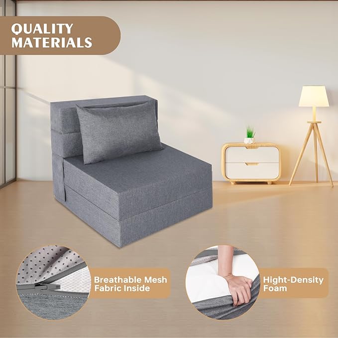 Folding Sofa Bed, Convertible Futon Sofa Bed - Image 5