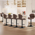 COLAMY Bar Stools Set of 6, Modern Swivel Bar Chairs, Adjustable Faux Leather by COLAMYINC