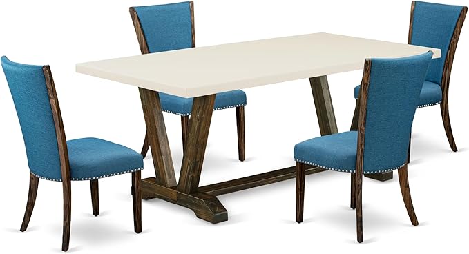 East West Furniture V727VE721-5 5 Piece Modern Dining Table Set Includes a by EastWestFurniture