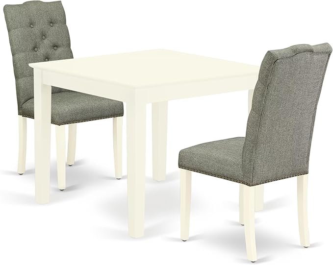 East West Furniture OXEL3-LWH-07 3 Piece Kitchen Table Set by EastWestFurniture