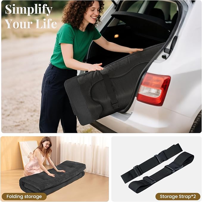 Japanese Floor Mattress, Corduroy Foldable Mattress Pad Roll Up Tatami Mat - Image 7