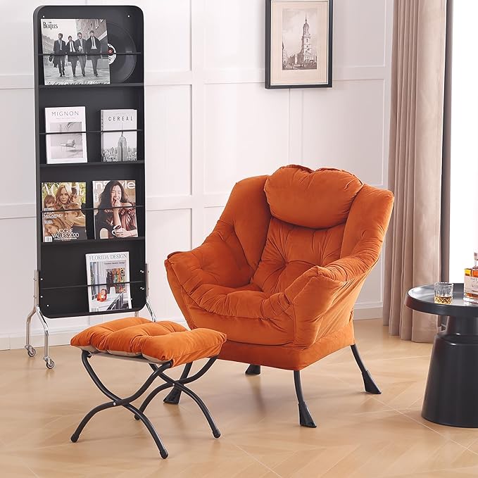 LITA Lazy Chair with Ottoman, Modern Lounge Accent Chair with Armrests and a - Image 7