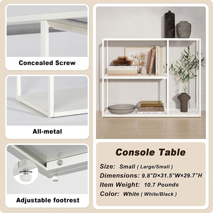 HDANI Console Table, Narrow Entryway Table, 3 Tier Metal Hallway Table - Image 6