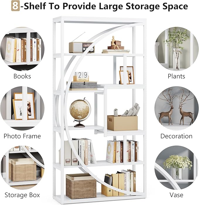 Tribesigns Bookshelf, Modern 5-Tier Etagere Bookcase, 70.8 inch Tall Bookshelf - Image 7