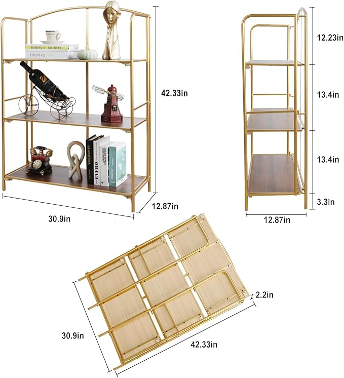 Crofy No Assembly Folding Bookshelf - Image 3