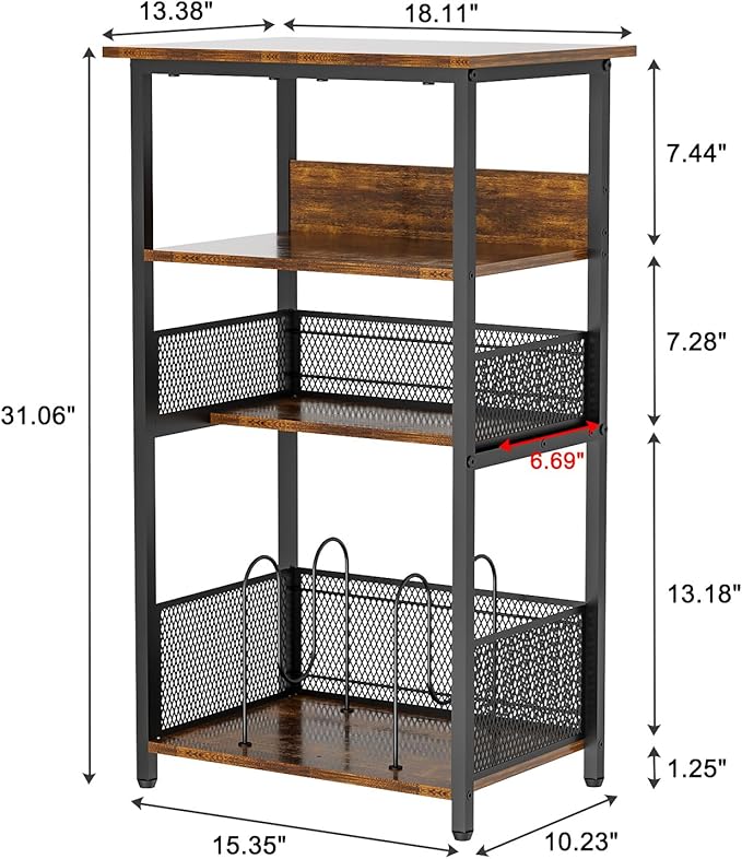 Record Player Stand with Storage Up to 100 Albums and 40 CDs, 4 Tier Vinyl - Image 7