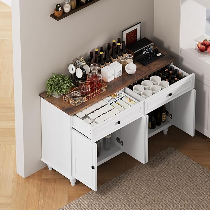 Farmhouse Buffet Cabinet with Storage, 47.6" Buffet Sideboard with 2 Drawers - Image 2