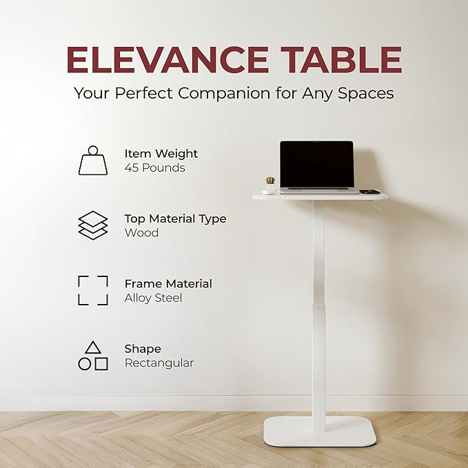 Ergohome™ ELEVANCE Table™ Height Adjustable Minimalist Tables, Laptop Desk - Image 4