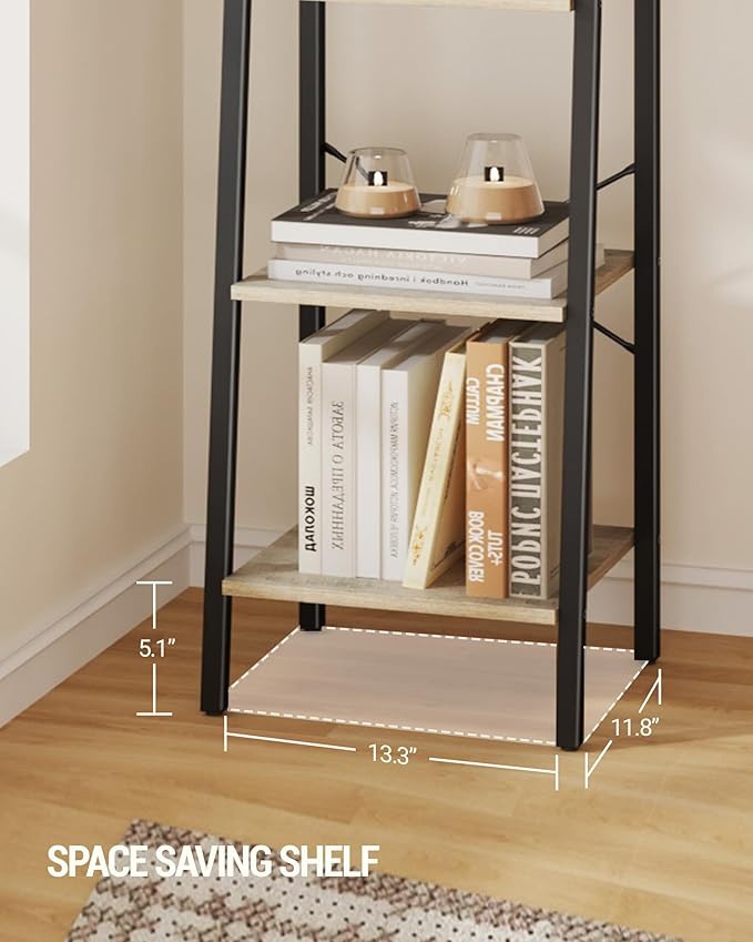Ladder Shelf, Bookshelf Bookcase, Freestanding Corner Storage Shelve - Image 5