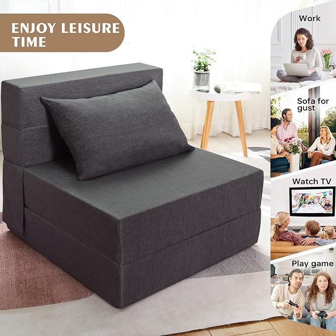 Folding Sofa Bed, Foldable Sleeper Chair - Image 7