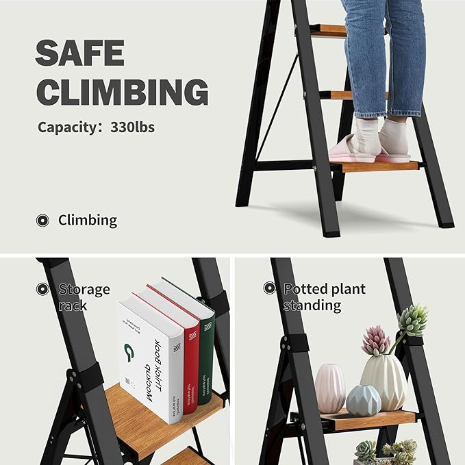 4 Step Ladder, Lightweight Folding Step Stool - Image 7