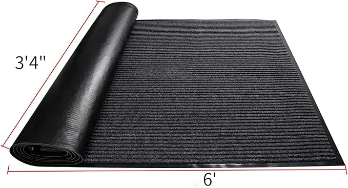 TANYOYO3' X 6' Commercial Grade Door Floor Mat Brush Step Entrance Mat Vinyl - Image 3