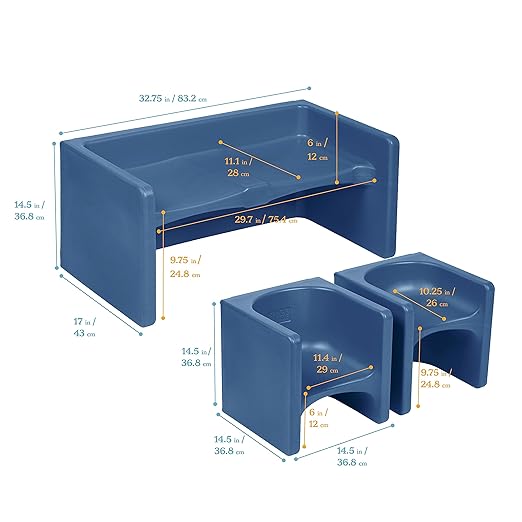 ECR4Kids Tri-Me Table and Cube Chair Set - Image 2