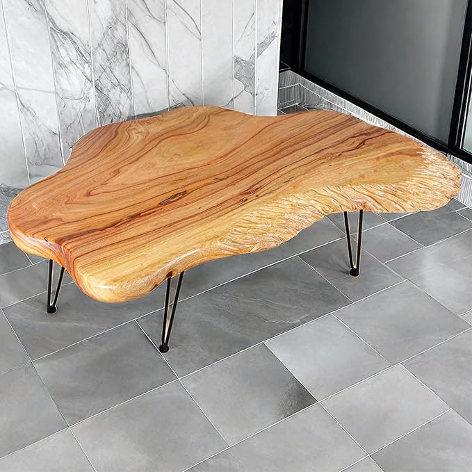 End Table with Epoxy Resin Craftsmanship and Natural Wood Finish - Image 5