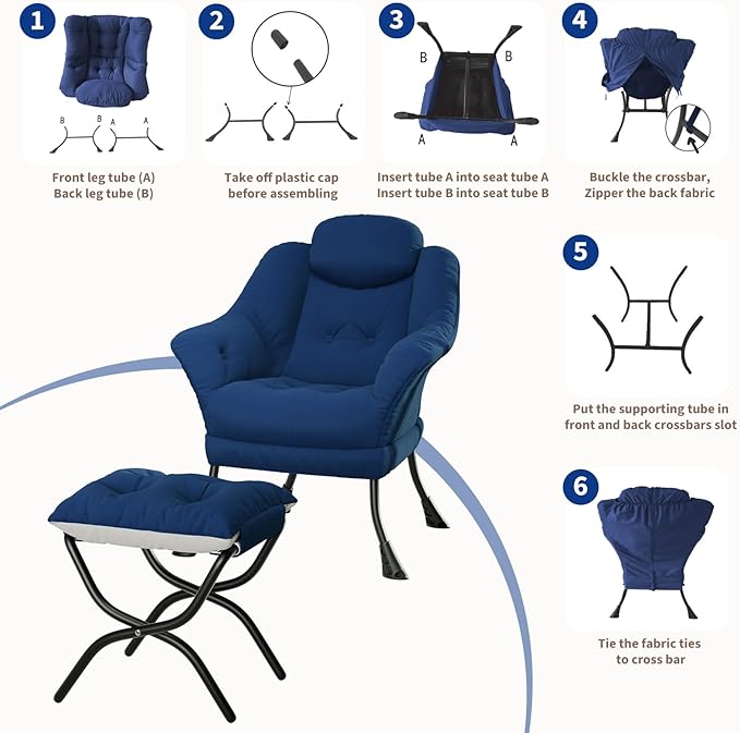 Lazy Chair with Ottoman - Image 6