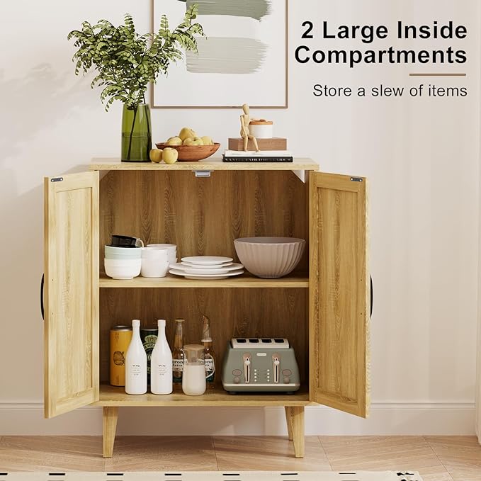 Rattan Decorated Buffet Cabinet - Image 6