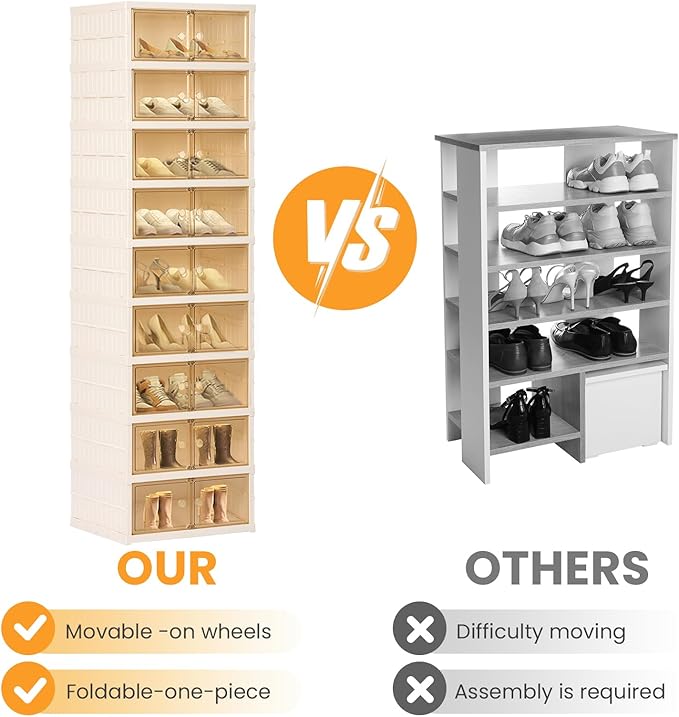 Foldable Shoe Organizer Storage Box, Portable Extra Large Folding Shoe Rack - Image 6