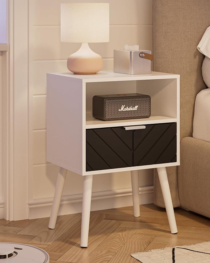 Nightstand, Bedside Table with Gold Frame, Modern Bedside Furniture, End Table - Image 6