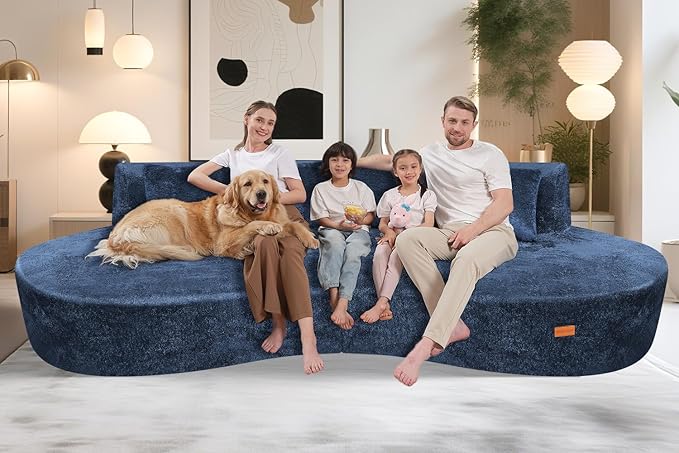Homguava 104'' Modular Sectional Sofa, Curved Modern Sofa - Image 6