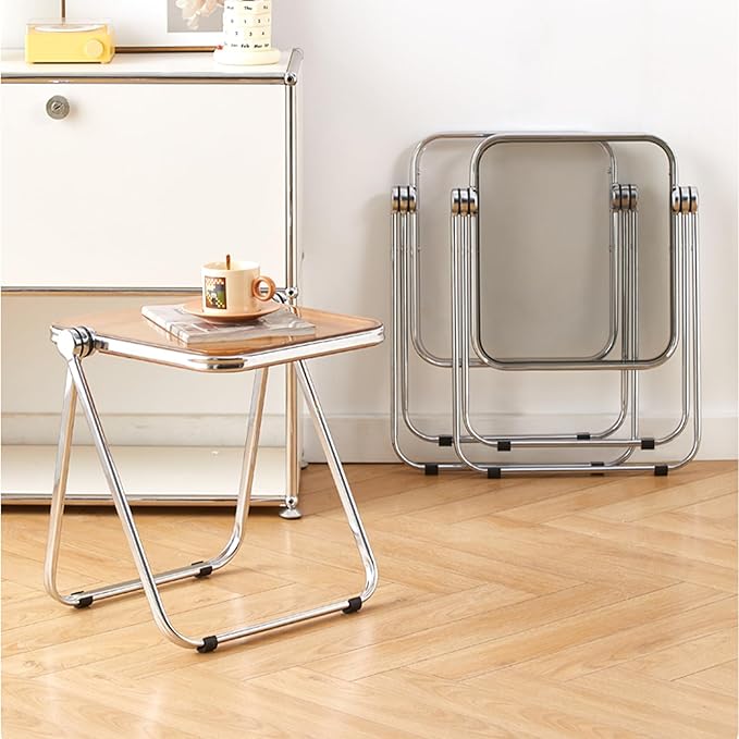 16.2" × 14.1" Acrylic Folding Table, Small Lightweight End Table - Image 6