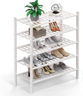 Haddockway 5 Tier Bamboo Shoe Rack Storage Organizer, Small Space 27"x11"x32" by Haddockway
