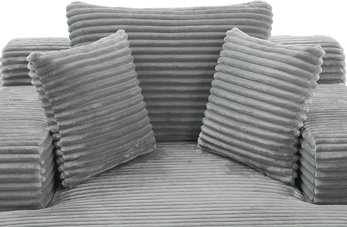 Oversized Chaise Daybed Lounge Sleeper Chair Sofa Bed Indoor, Fluffy Corduroy - Image 6