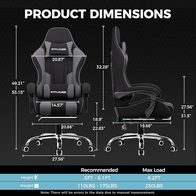 GTPLAYER Gaming Chair, Computer Chair - Image 3