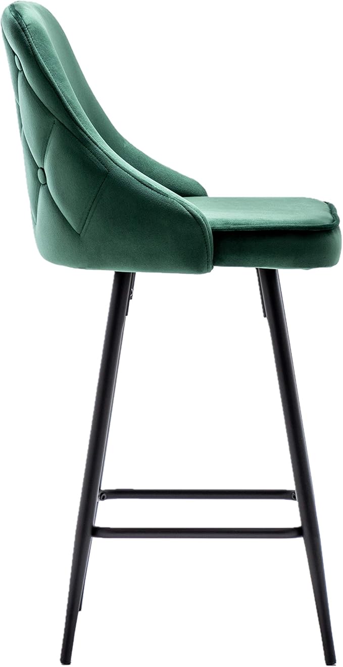 BTEXPERT Set of 2 Pack, Premium upholstered Dining 25" High Back Stool Bar - Image 3