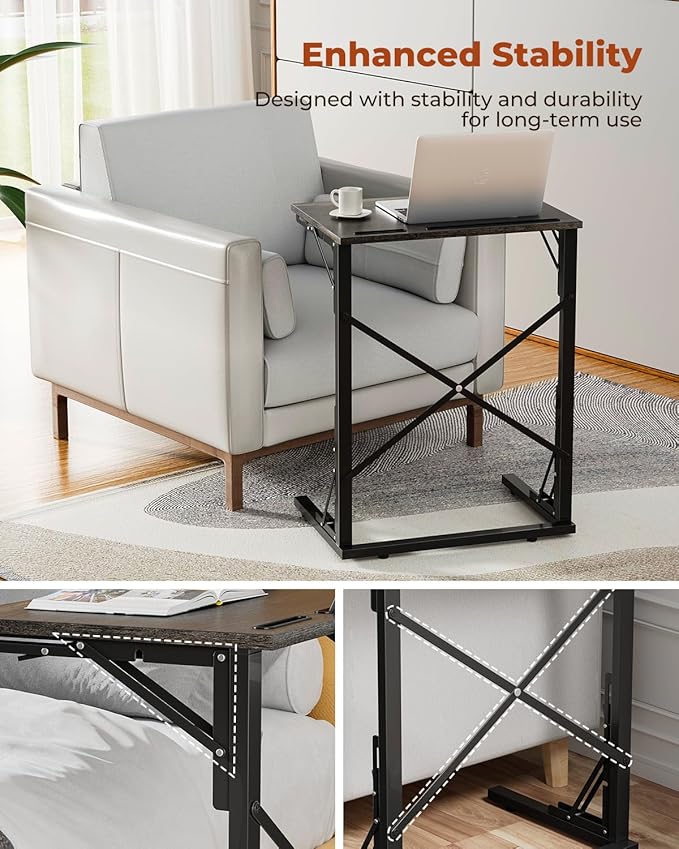 21''Wx28''H Folding TV Tray for Eating, Small Foldable C-Shaped Tray Table - Image 8