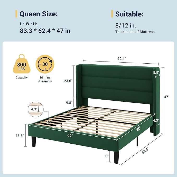 Allewie Queen Size Platform Bed Frame - Image 2