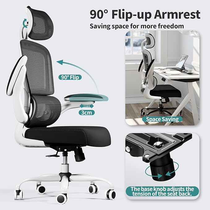 TRALT Office Chair Ergonomic Desk Chair, 330 LBS Home Mesh Office Desk Chairs - Image 6