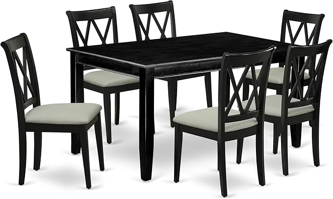 East West Furniture DUCL7-BLK-C 7 Piece Dining Room Furniture Set Consist of a by EastWestFurniture