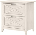 Bush Furniture Key West 2 Drawer Lateral File Cabinet in Linen White Oak | by BushHome