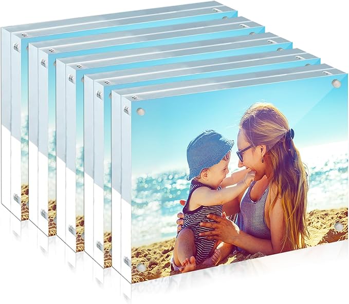 HELPLEX Acrylic Frame, 5 Pack 5x7 Acrylic Picture Frames, 24mm Thicker by HELPLEX